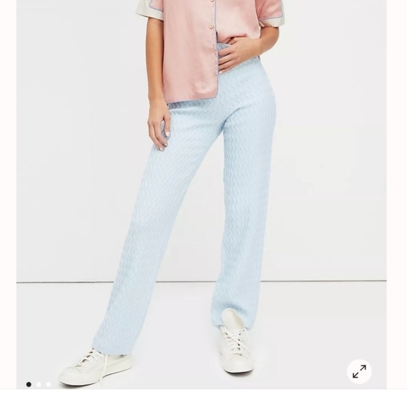 HOUSE OF SUNNY WOMENS 8 Light Blue Zigzag Patterned Pants - Picture 1 of 10